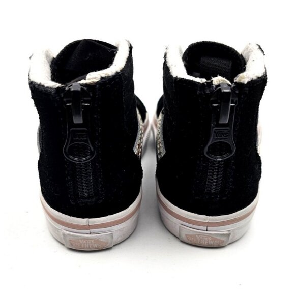 Vans SK8-Hi Top Zip Black / White Toddlers Skate Shoes Sneakers Size 3.5 - Picture 4 of 7